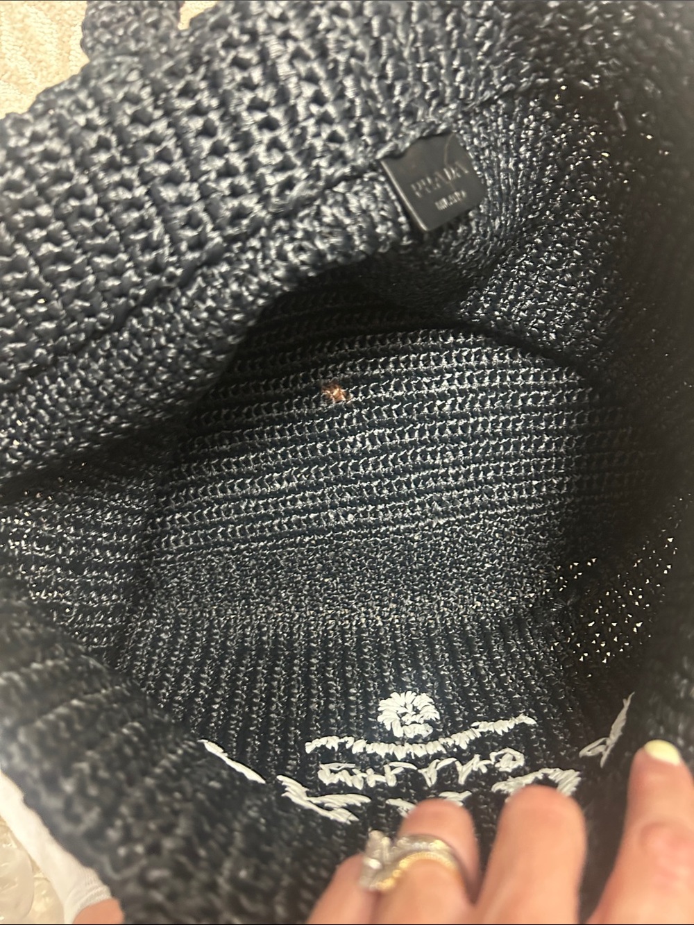 Prada Black Woven Milano Tote - Picture 6 of 6